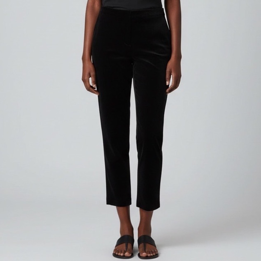 Trina Turk Velvet Stretch Crop Pants Black Trousers size 4